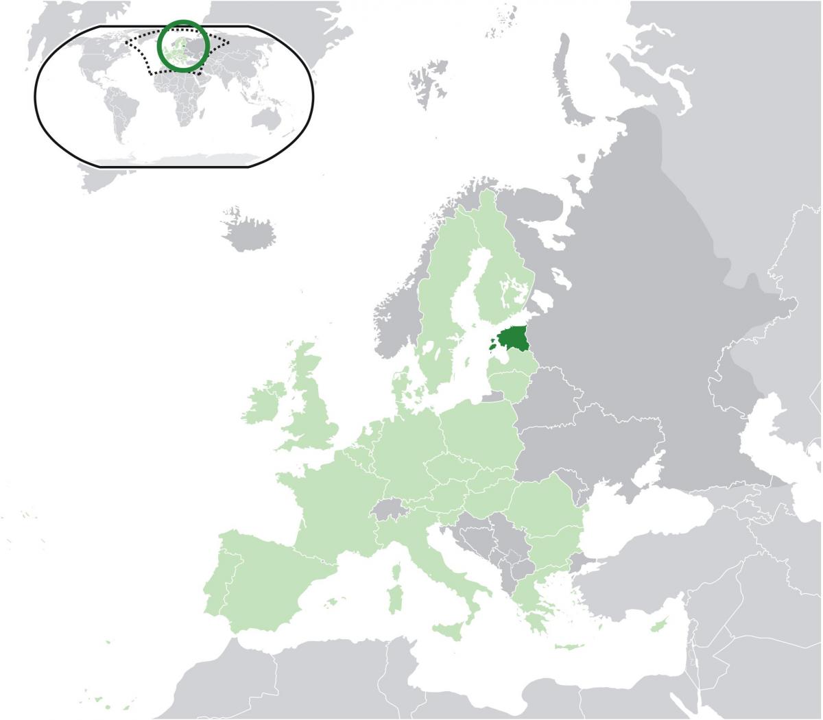 Estonia sulla mappa dell'europa