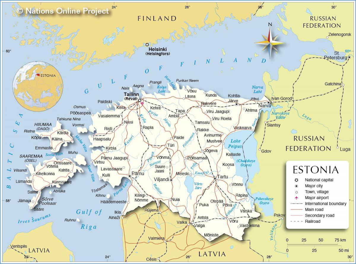 mappa della città Estonia