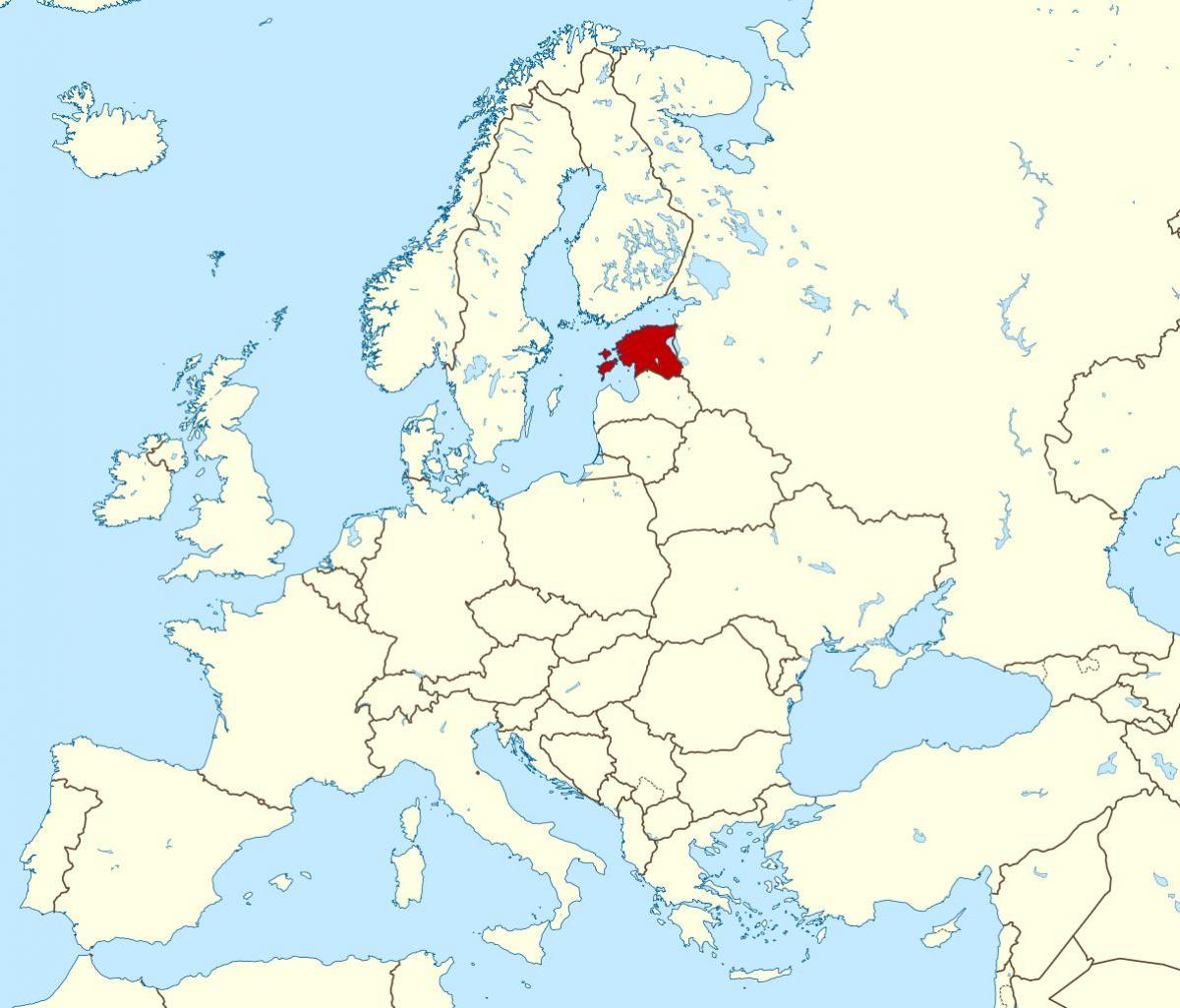 Estonia posizione sulla mappa del mondo