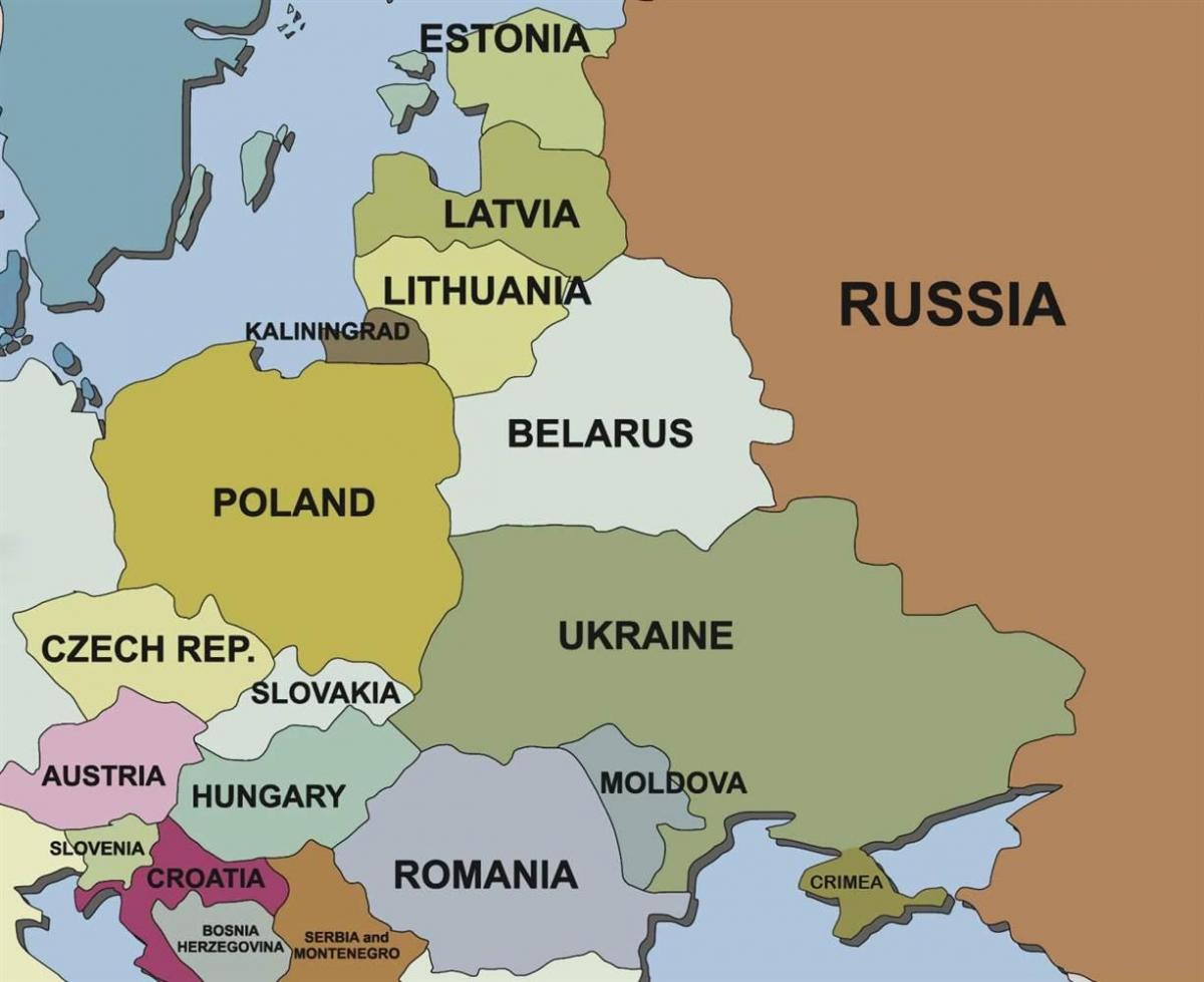 mappa di mappa Estonia paesi circostanti