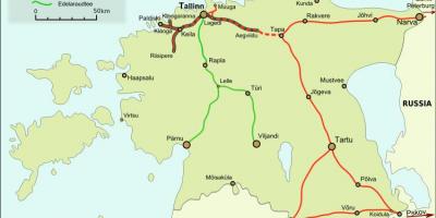Mappa di ferrovie estoni