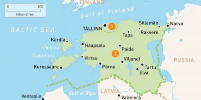 Una mappa dell'Estonia